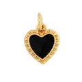 Vintage heart shaped pendant with golden beaded border and black enamel center - L266828-Black Black Beaded Heart