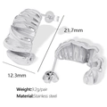 Boucles d'oreilles chic en acier inoxydable argenté avec design en spirale texturé - Style Spirale Argentée EH45