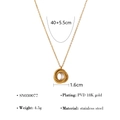 Intertwined triple loop spiral pendant necklace in 18K gold plated stainless steel - Interwoven Triple Ring Style (SN030077)