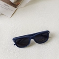 Vintage kids sunglasses featuring matte blue frames and dark grey UV400 protection lenses - Navy Blue