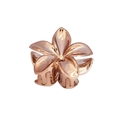 Elegant rose gold metal flower claw clip with a glossy finish and five-petal design - 8cm Frangipani - Bronze