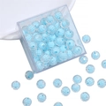 Faceted light blue acrylic star-shaped beads in a clear plastic organizer box - Light Blue Faceted Round 10mm (50pcs)
