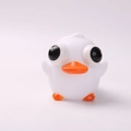 White duck squeeze toy with orange beak and big eyes for stress relief fun - Pop Out Eyes White Duck
