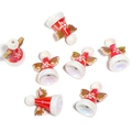 Perles ange de Noël rouges avec motifs de flocons et ailes dorées pour bijoux DIY - Bonnet de Père Noël Flocon de Neige