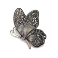 Vintage silver butterfly brooch with purple gradient wings and rhinestone details - Style 55/Retro Silver Gradient Purple