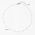 Collana in argento sterling S925 stile barocco con perle bianche da 4mm - Collana di perle minimalista argentata (D1256) / Argento