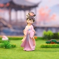Traditional Chinese girl figurine in pink Hanfu dress for desktop or cake decoration - Diao Chan Figurine Small