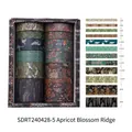 Xinghua Ling vintage washi tape set with 12 rolls featuring crane and floral patterns - Apricot Ridge