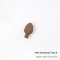 Brown knitted Christmas tree hanging ornament in light bulb shape with white ball decor - Mini Christmas Tree A (1 PC)