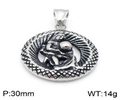 Détail du pendentif zodiaque de 30mm montrant le poids de 14g et le design en métal gravé - Verseau (Sans Chaîne)