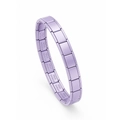 Italian style purple matte stainless steel modular link charm bracelet for jewelry DIY - Plain Link / Light Purple