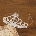 Elegant silver alloy tiara with sparkling rhinestones and side combs for bridal styling - Style C