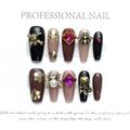 Handmade 3D gothic press-on nails with skull and spider charms in black and gold tones - Extra Small (XS) / Halloween Spider (1354)