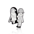 Cartoon enamel pin of a girl looking in the mirror with the quote You are the most beautiful girl - CC694-Girl Looking in Mirror (You are the most beautiful girl)