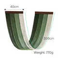 Handwoven green gradient tassel wall hanging with wooden rod, 40cm width and 200cm length - Gradient Green
