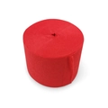Vibrant red crepe paper roll with fine wrinkled texture for party and DIY decorations - Red