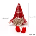 Plush Christmas Gnome in red and white plaid hat with dimensions 24x14 cm - Christmas Gnome Plush - Style A