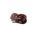 Pinza para el pelo corazón rojo oscuro carey con diseño calado elegante para mujer - Paquete Individual Desnudo / Leopardo Rojo Vino Mate