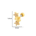 Golden flower cartilage earring with colorful zircon and screw back stud jewelry - Flower Star Cluster Style (3#) / Gold Yellow