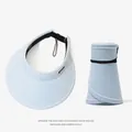 Foldable UPF50+ light blue sun visor hat for women with rollable wide brim design - Candy Series Soft Brim Rollable / Aqua