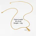 Collar minimalista de gota dorada en acero inoxidable, longitud 61+5 cm - Longitud de la cadena 61+5cm / Dorado (D1431)