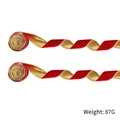 2m red velvet Christmas ribbon with gold edges for DIY bows and festive decor, 87g weight - 6m Red Velvet Ribbon