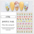 Japanese style tulip nail stickers JO-1776 with blue flowers and cloud designs - Model JO-1776