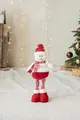 White Christmas snowman plush doll with red polka dot hat and extendable long legs - Snowman (Small)