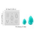 Moule en silicone pour breloques en résine cœur et goutte avec modèles sarcelle - Pendentif Trou en Forme de Coeur