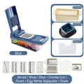 Tagliaverdure 13 in 1 blu con cestello drenante e varie lame per affettare e cubetti - Set da 13 pezzi / Blu