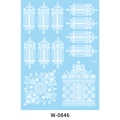 White lace temporary tattoo stickers with geometric patterns, style W-0846 for women - Lace Geometric Style (W-0846)