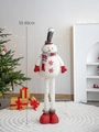 Telescopic plush Christmas snowman ornament with red scarf and hat, adjustable 55-80cm - Medium Telescopic Snowman with Gentleman Hat
