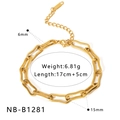 Dettaglio del bracciale a maglie ovali placcato oro 18K con misure e peso 6,81g - Bracciale Geometrico Ondulato(NB-B1281) / Oro