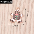 Gingerbread man enamel charm 21x17mm for DIY Christmas jewelry crafts, 1.3g metal pendant - Gingerbread Man Style (YD1330)