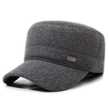 Casquette cadet gris foncé pour homme en sergé épais avec décoration B et protection - Réglable / Gris