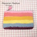 Detail of wool felt macaron rainbow coin purse with zipper and size 13x20cm dimensions - Macaron Medium Coin Purse
