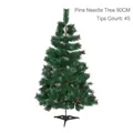 Classic green pine needle artificial Christmas tree 90cm height with 45 branch tips - 90cm Pine Needle Tree