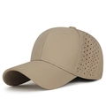 Berretto da baseball kaki traspirante con fori laser e visiera curva sportiva - Stretch 57-58 / Beige