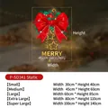 Christmas static window sticker variant showing various sizes with red bow and gold stars - Merry Christmas Red Bow (P-SD341) / Small