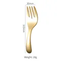 Short handle 304 stainless steel gold dessert fork, size 103x30mm, 18g mirror finish - SUS 304 Gold Fork