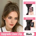 Brownish black messy bun hair clip with strong grip and built-in fixation strap - Shuttlecock Style Claw Clip / Calico