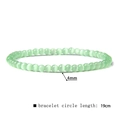 Pale green 4mm natural stone beaded stretch bracelet with a 19cm inner circumference - 4mm Green Cat's Eye