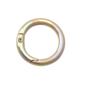 Rainbow plated circular spring gate ring snap hook for DIY keychain making - Milk Tea