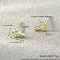 Minimalist 18K gold-plated cross stud earrings with sparkling zircon inlay detail - EP12-Exquisite Zirconia Cross