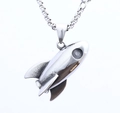 Pendentif fusée punk pour homme en argent avec un design de fusée rétro métallique - Pendentif en Forme de Fusée (Chaîne Non Incluse) (B1322)