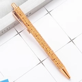 Rose gold click metal ballpoint pen with sparkling glitter mesh barrel decoration - Plaid Rose Gold
