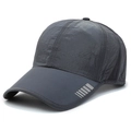 Dark grey quick-dry sports baseball cap with silver reflective stripes on the brim - Dark Gray