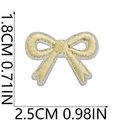 Light yellow bow embroidered patch with dimensions 2.5x1.8cm for DIY clothing decor - Light Yellow Bow Knot Shape (11号)