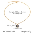 Detailed view of evil eye pendant with dimensions 1.91x1.56cm and 45.5cm chain length - Blue Evil Eye (HC-N40579-BE)