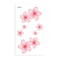 Pink cherry blossom waterproof temporary tattoo stickers with assorted flower sizes - Five-petal Cherry Blossom Watercolor Style (LY411)